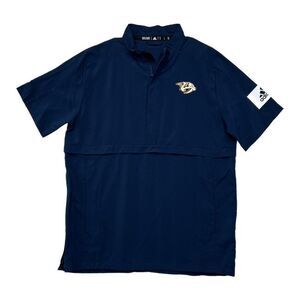 Adidas Men's Nashville Predators Ice Hockey Game Mode Short Sleeve 1/4 Zip Shirt
